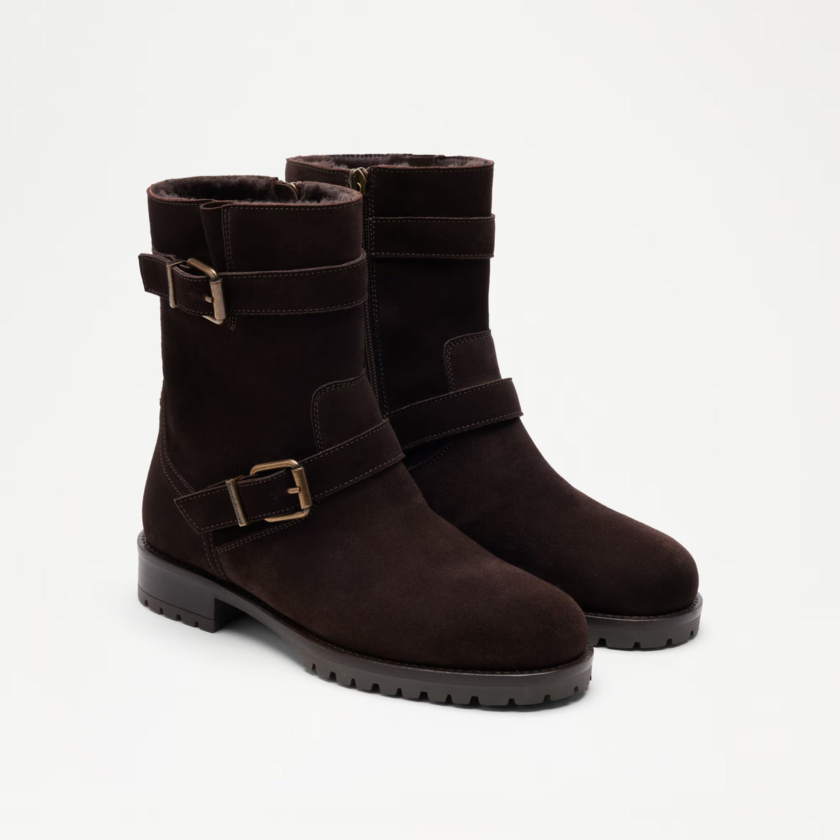 GloryFaux Fur Lined Biker Boot