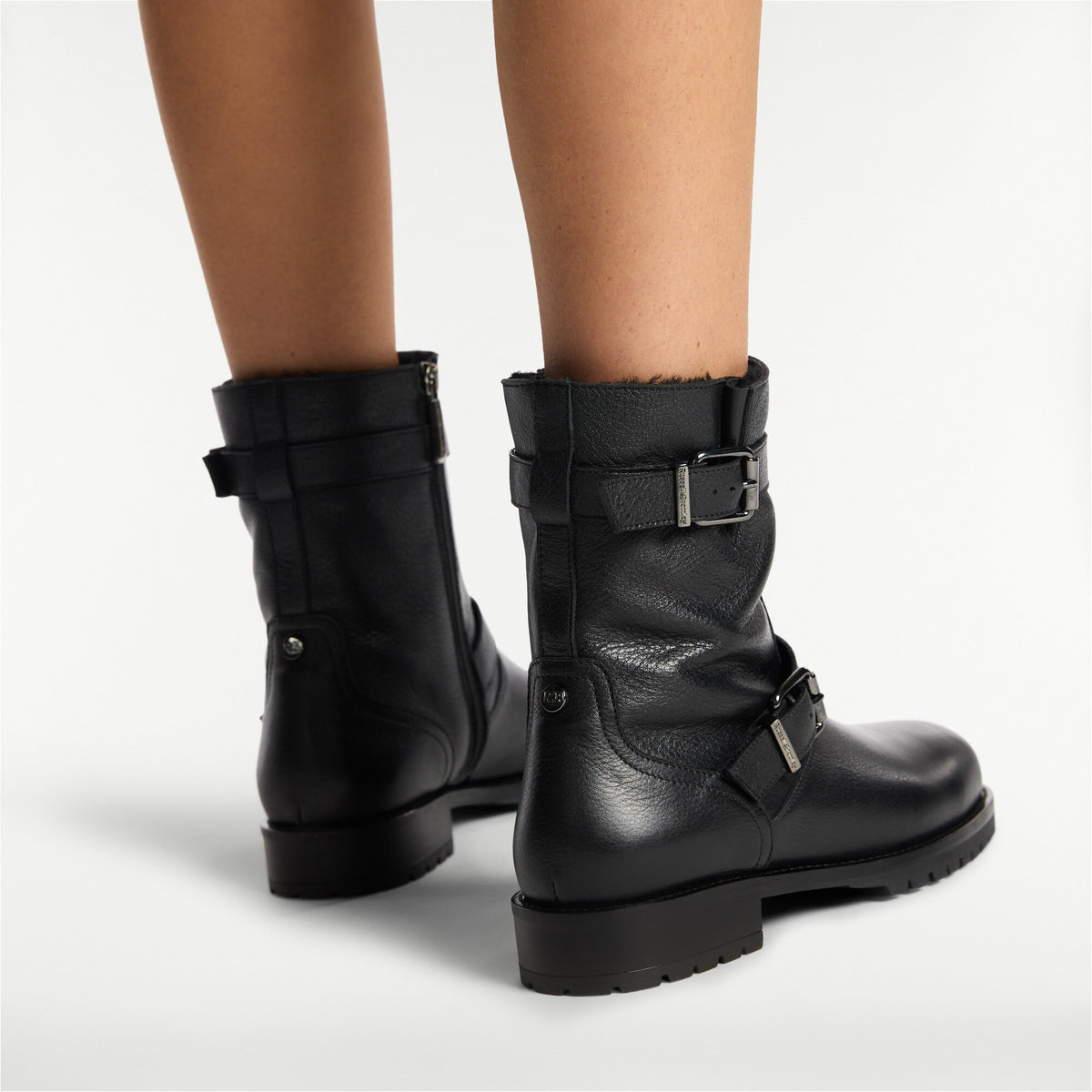 GloryFaux Fur Lined Biker Boot