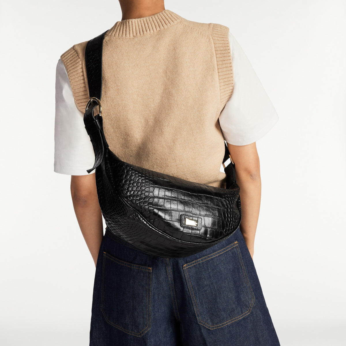 ParabolaHalf Moon Crossbody Bag