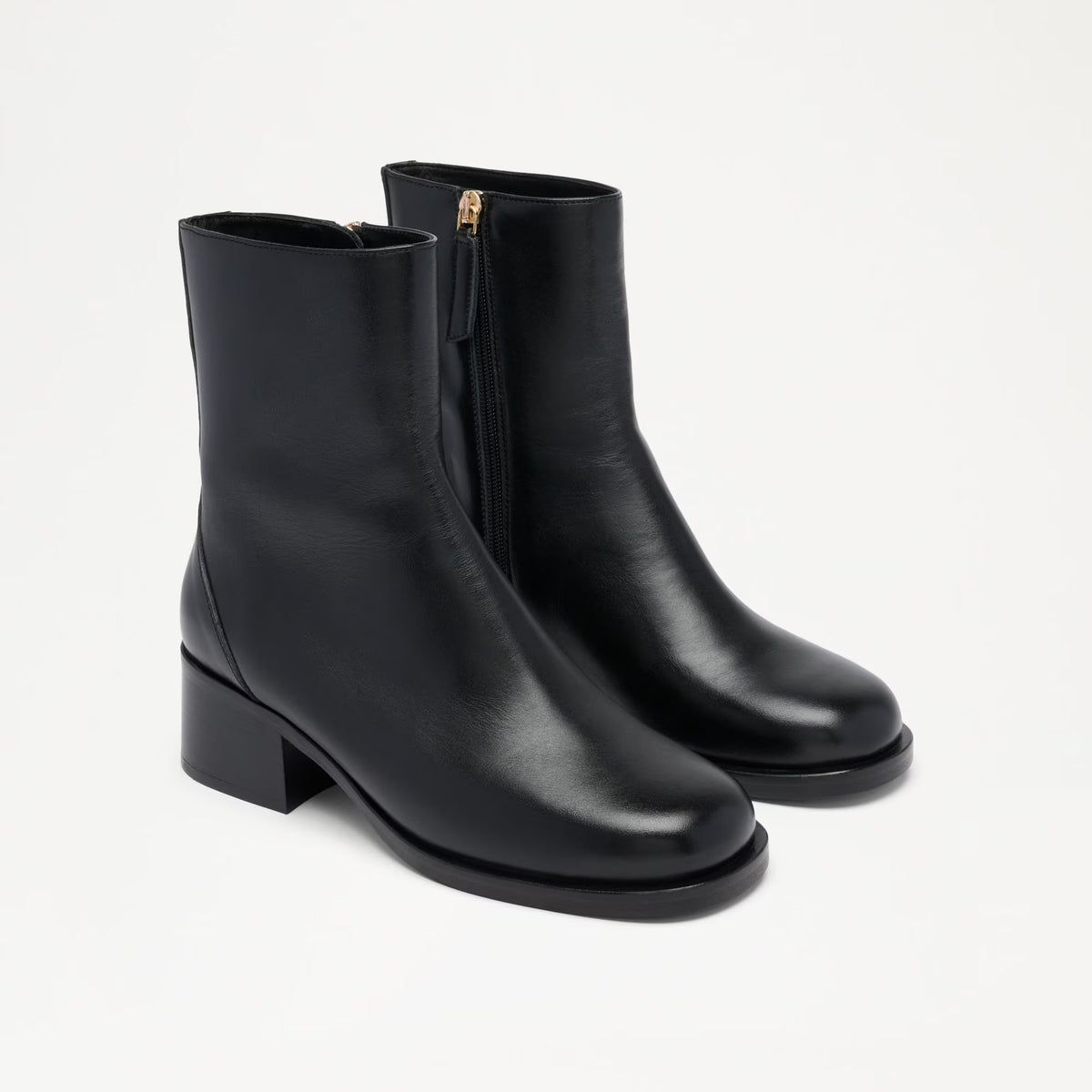 BowlandClean Block Heel Ankle Boot
